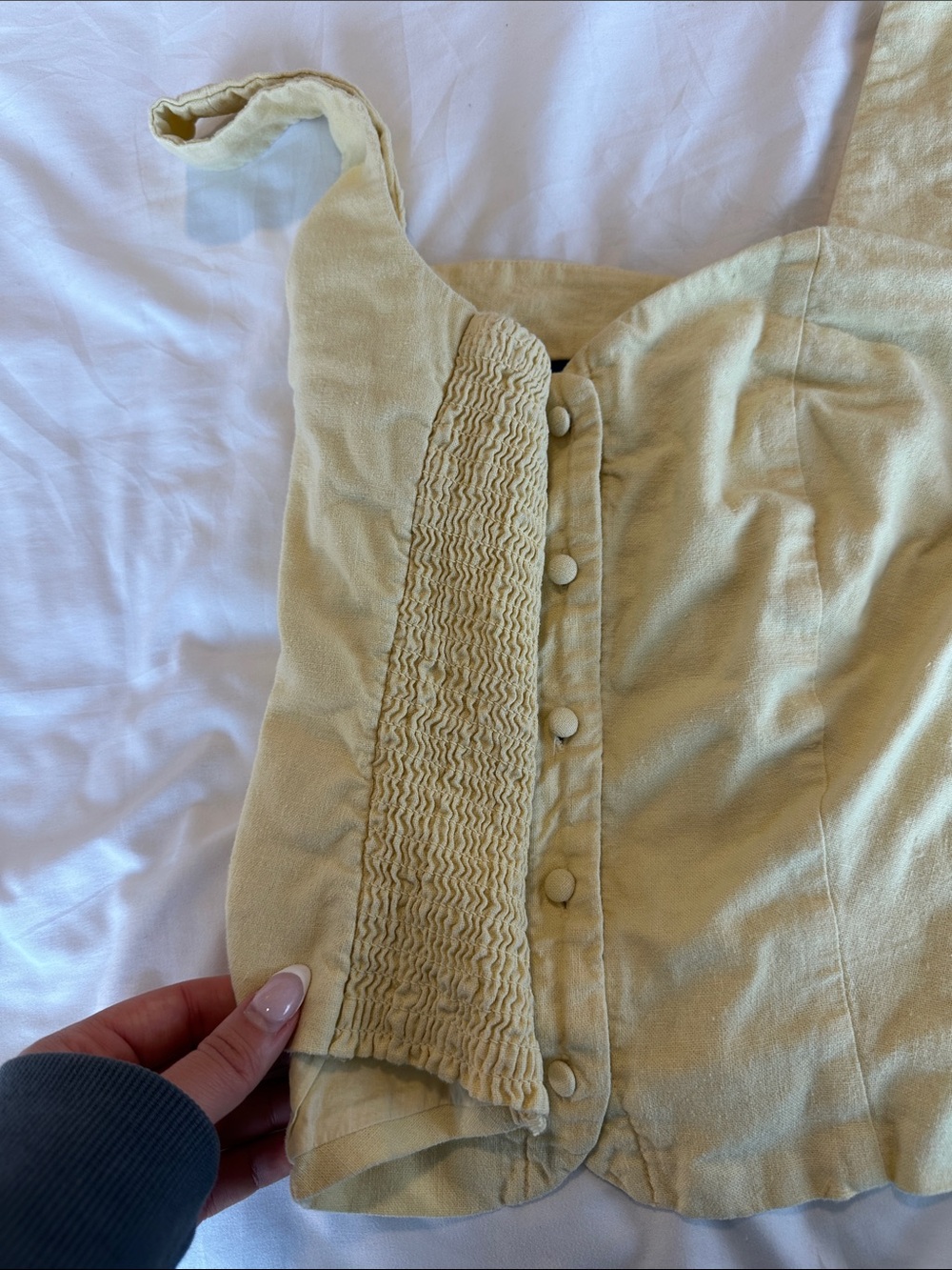 Old Navy Light Yellow Button-Front Mini Dress - Picture 6 of 7